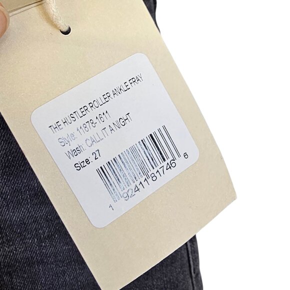 MOTHER The Hustler Roller Ankle Fray Jean, Call It A Night,Wide Leg,Hi Rise, 27 - Picture 8 of 12